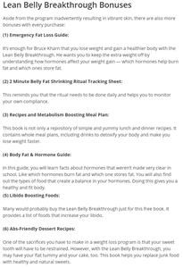 Lean Belly Breakthrough Recipes